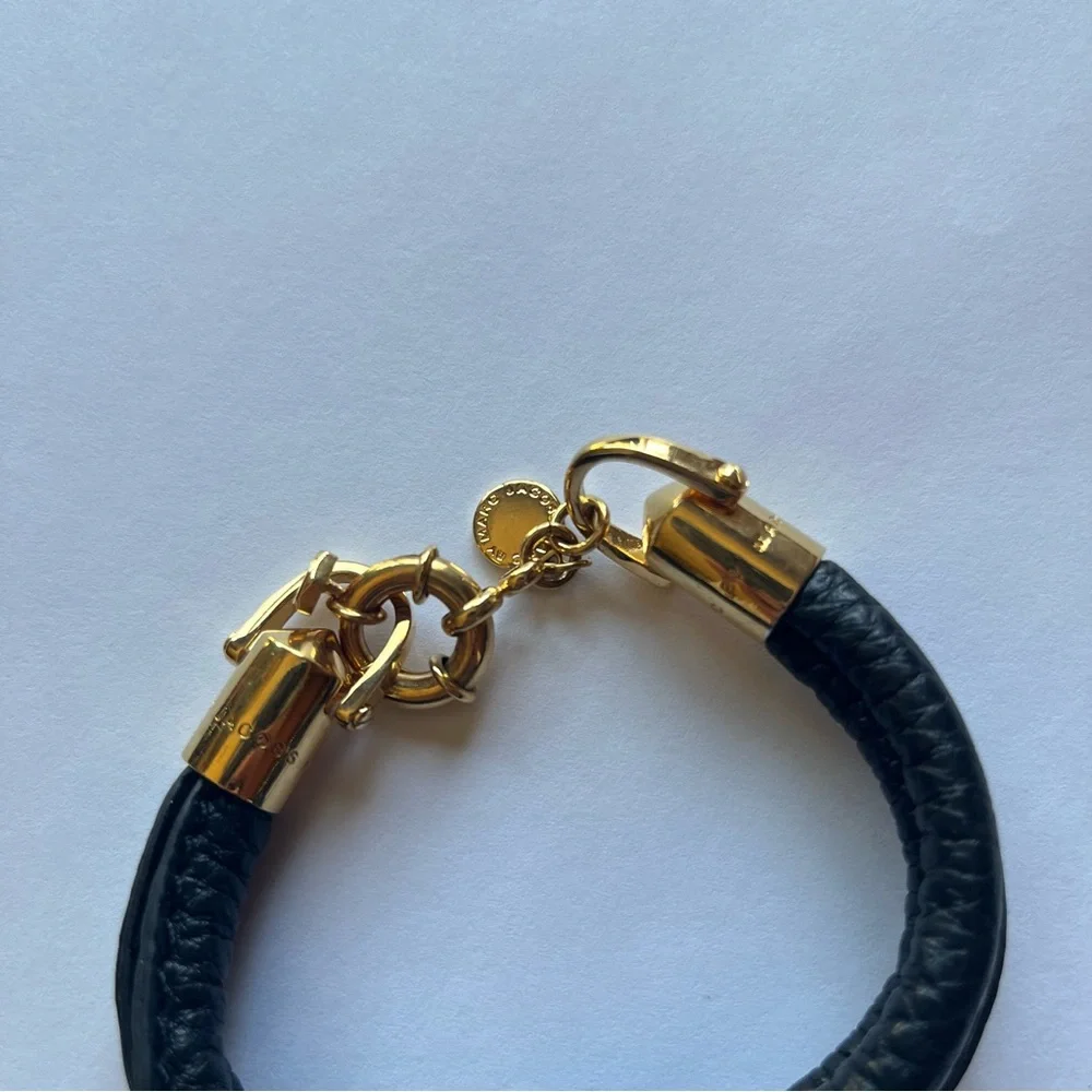 Marc by Marc Jacobs Black Leather Knot Bracelet